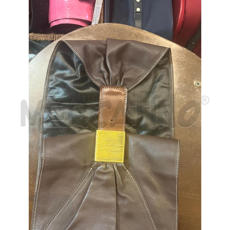 CINTURA DONNA GIANFRANCO FERRÈ PELLE MARRONE LARGA FIBBIA DORATA | Mercatino dell'Usato Manduria 5