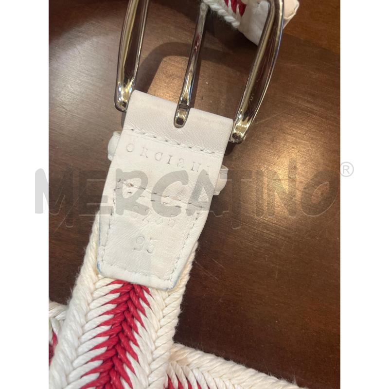 CINTURA UOMO ORCIANI PELLE TESSUTO BIANCA  | Mercatino dell'Usato Manduria 3
