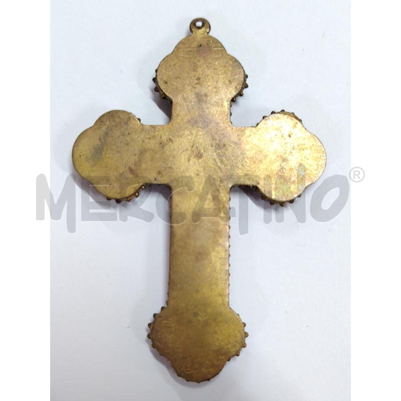 CIONDOLO CROCE OTTONE MICROMOSAICO TURCHESE ROSSO ROMA  | Mercatino dell'Usato Manduria 5