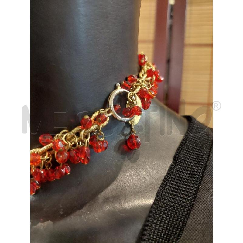 COLLANA LE SOMALE ALTA BIGIOTTERIA CRISTALLI ROSSI SINTETICI  | Mercatino dell'Usato Manduria 4