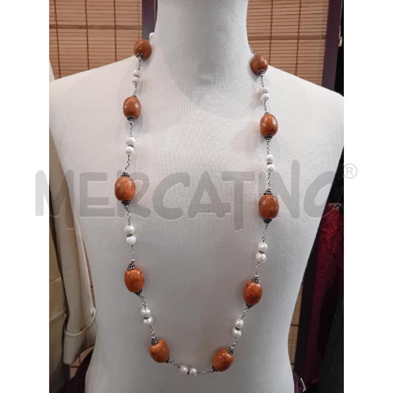COLLANA LUISA DELLA SALDA ARG PERLINE SFERE ROSSE | Mercatino dell'Usato Manduria 1