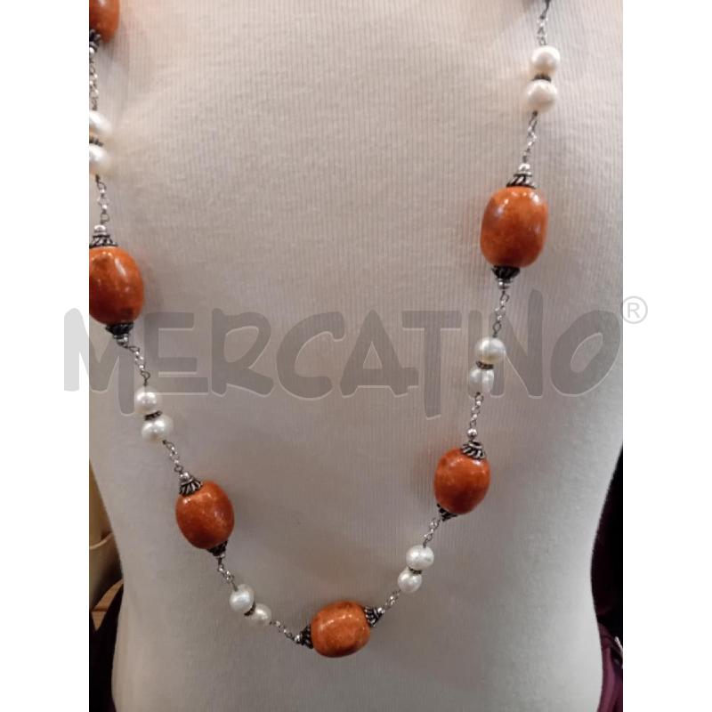COLLANA LUISA DELLA SALDA ARG PERLINE SFERE ROSSE | Mercatino dell'Usato Manduria 5