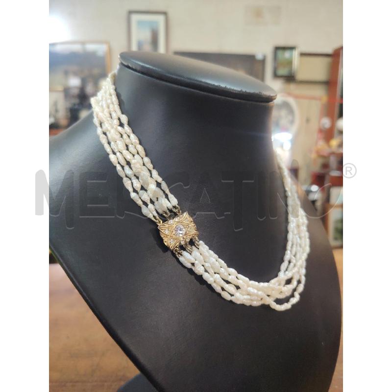 COLLANA MULTIFILO PERLINE FIUME CHIUSURA ARG | Mercatino dell'Usato Manduria 4