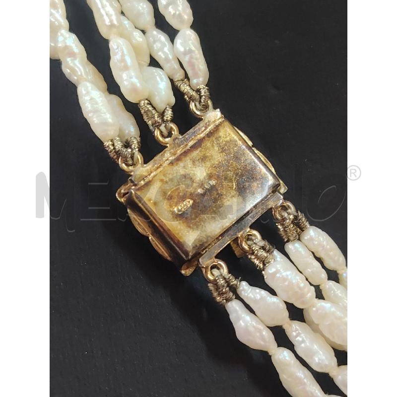 COLLANA MULTIFILO PERLINE FIUME CHIUSURA ARG | Mercatino dell'Usato Manduria 5
