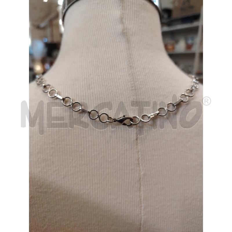 COLLANA ONICE NERA SFACCETTATA PIETRA DI LUNA ARG | Mercatino dell'Usato Manduria 5