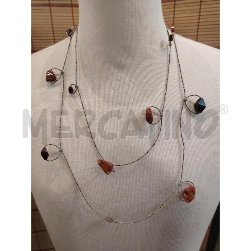 COLLANA PERLINE MURANO SCAGLIE AMBRA | Mercatino dell'Usato Manduria 1