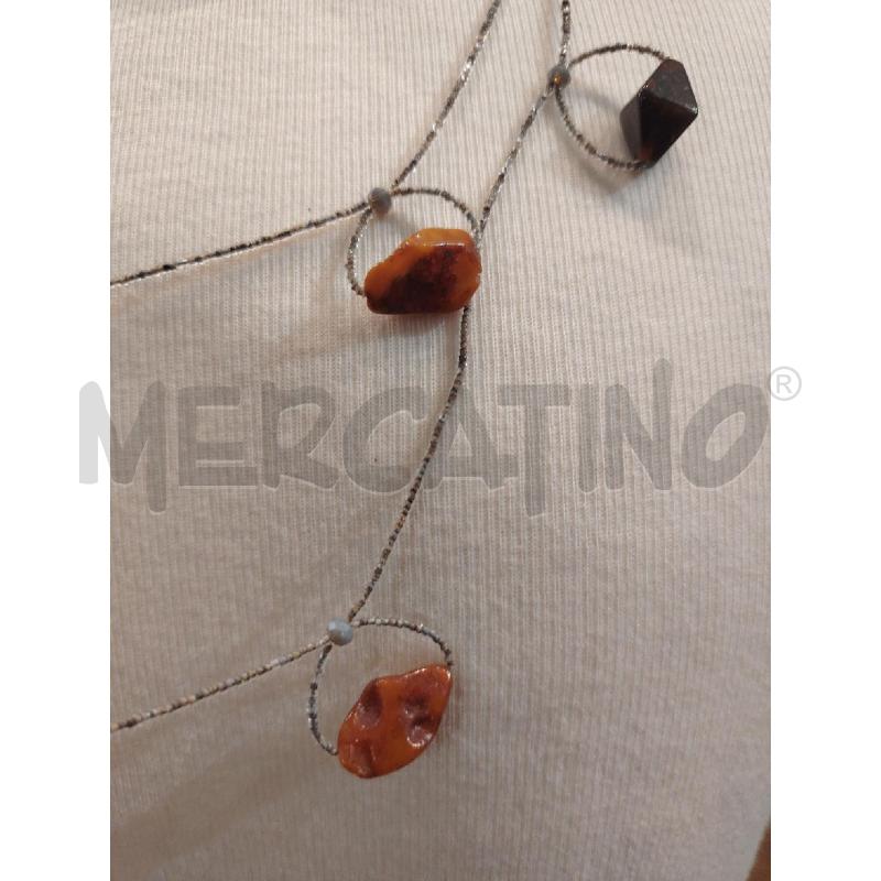 COLLANA PERLINE MURANO SCAGLIE AMBRA | Mercatino dell'Usato Manduria 2