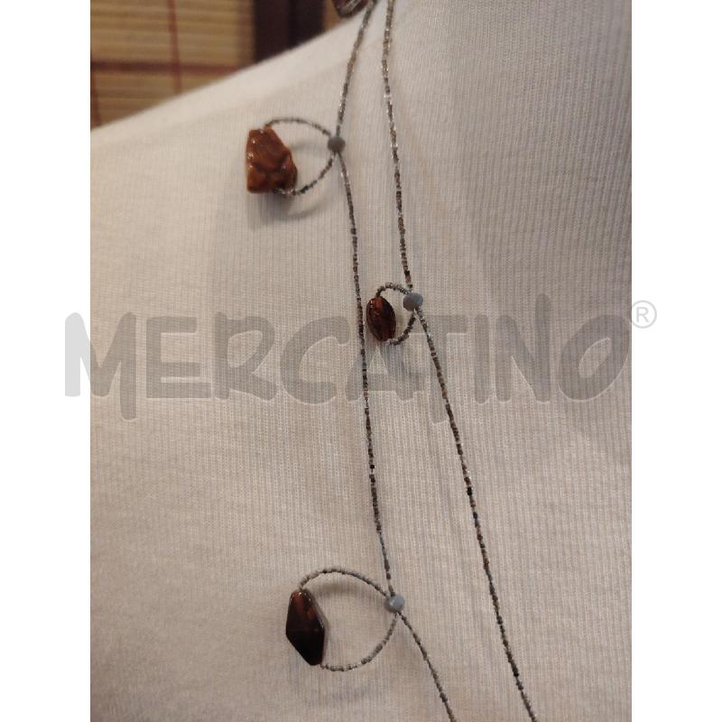 COLLANA PERLINE MURANO SCAGLIE AMBRA | Mercatino dell'Usato Manduria 3