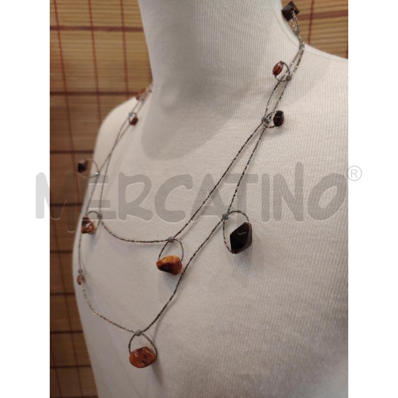 COLLANA PERLINE MURANO SCAGLIE AMBRA | Mercatino dell'Usato Manduria 4