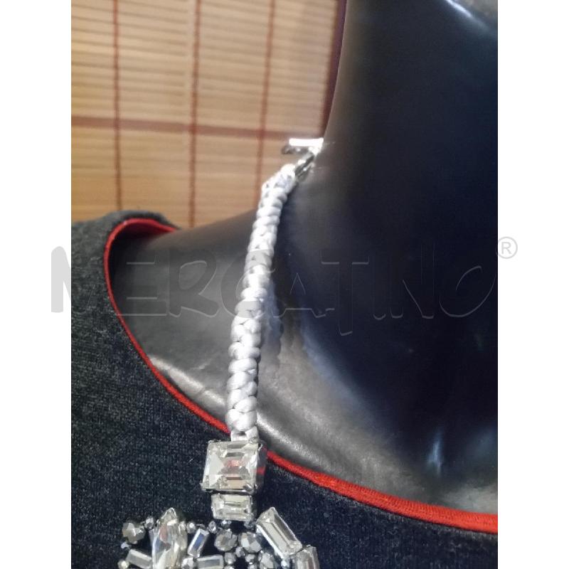 COLLANA TWIN SET STRASS GIOIELLO ARGENTATO  | Mercatino dell'Usato Manduria 2