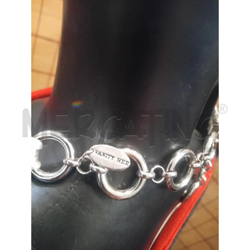 COLLANA TWIN SET STRASS GIOIELLO ARGENTATO  | Mercatino dell'Usato Manduria 4