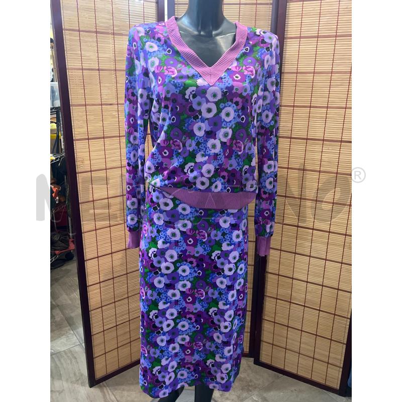 COMPLETO DONNA L KEN SCOTT FANTASIA FIORI VIOLA LILLA | Mercatino dell'Usato Manduria 1