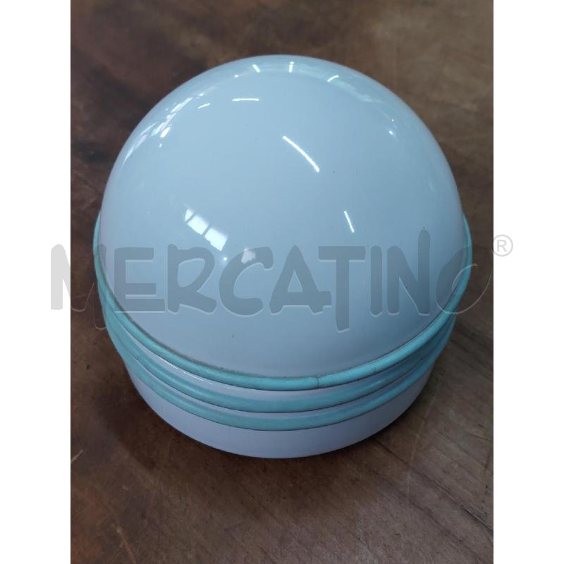 CONTENITORE CERAMICA MID CENTURY BIANCO FASCE GOMMATE CELESTI | Mercatino dell'Usato Manduria 2