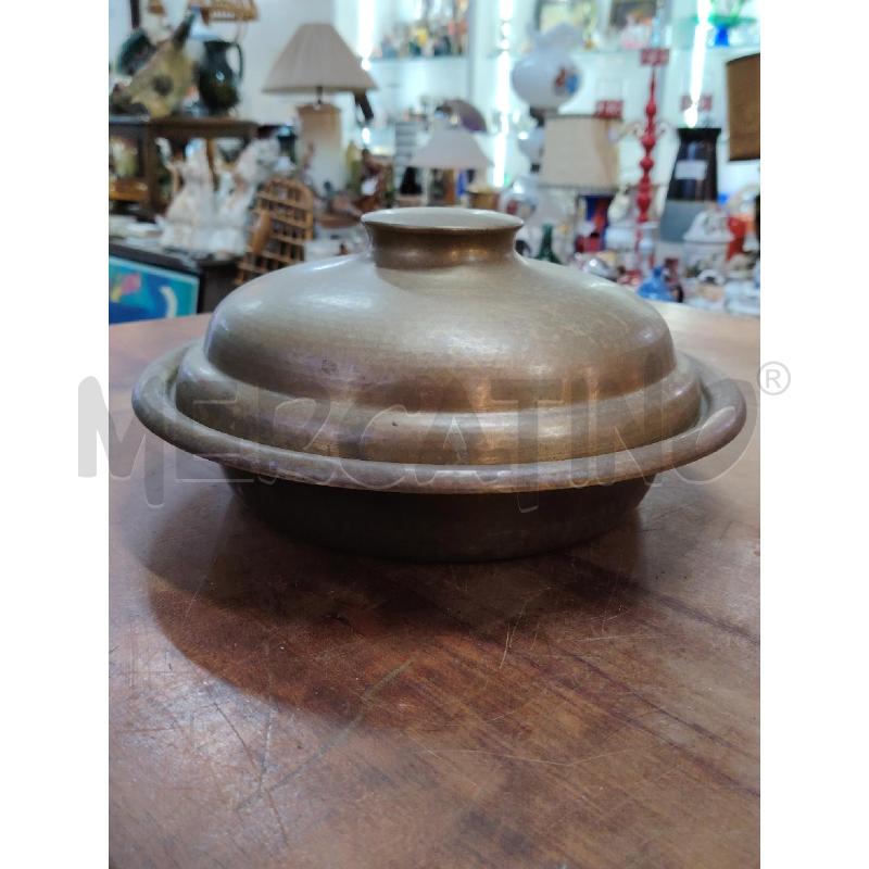 CONTENITORE OTTONE MARTELLATO ZANETTO CON COPERCHIO | Mercatino dell'Usato Manduria 1