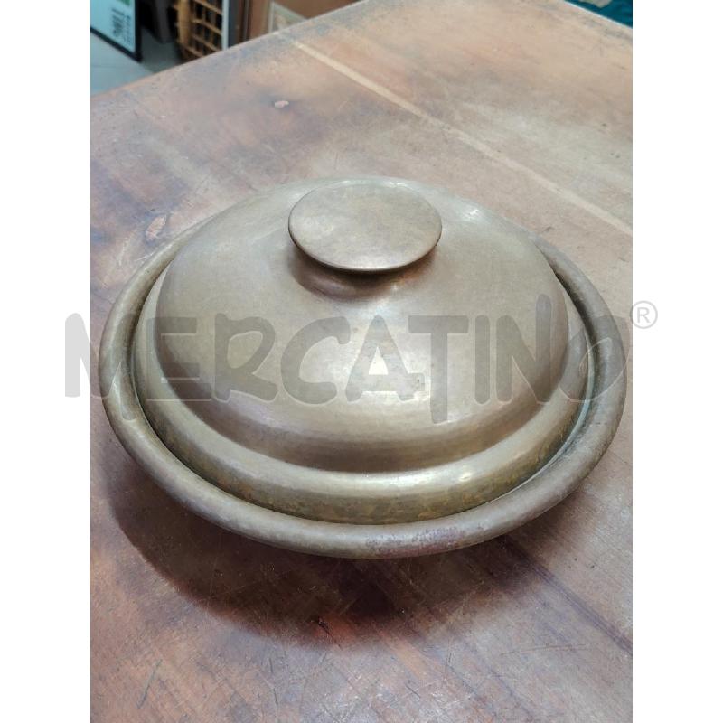 CONTENITORE OTTONE MARTELLATO ZANETTO CON COPERCHIO | Mercatino dell'Usato Manduria 2