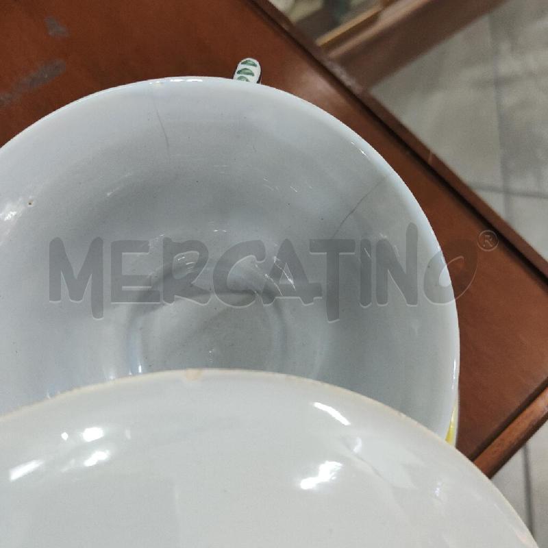 COPPIA TAZZE E PIATTINO FAIENCE DE BLOIS STEMMA FIORI | Mercatino dell'Usato Manduria 5