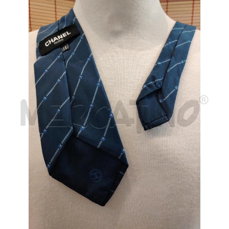 CRAVATTA CHANEL SETA BLU DEC CATENELLA | Mercatino dell'Usato Manduria 4