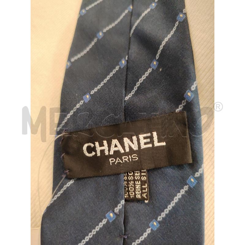 CRAVATTA CHANEL SETA BLU DEC CATENELLA | Mercatino dell'Usato Manduria 5