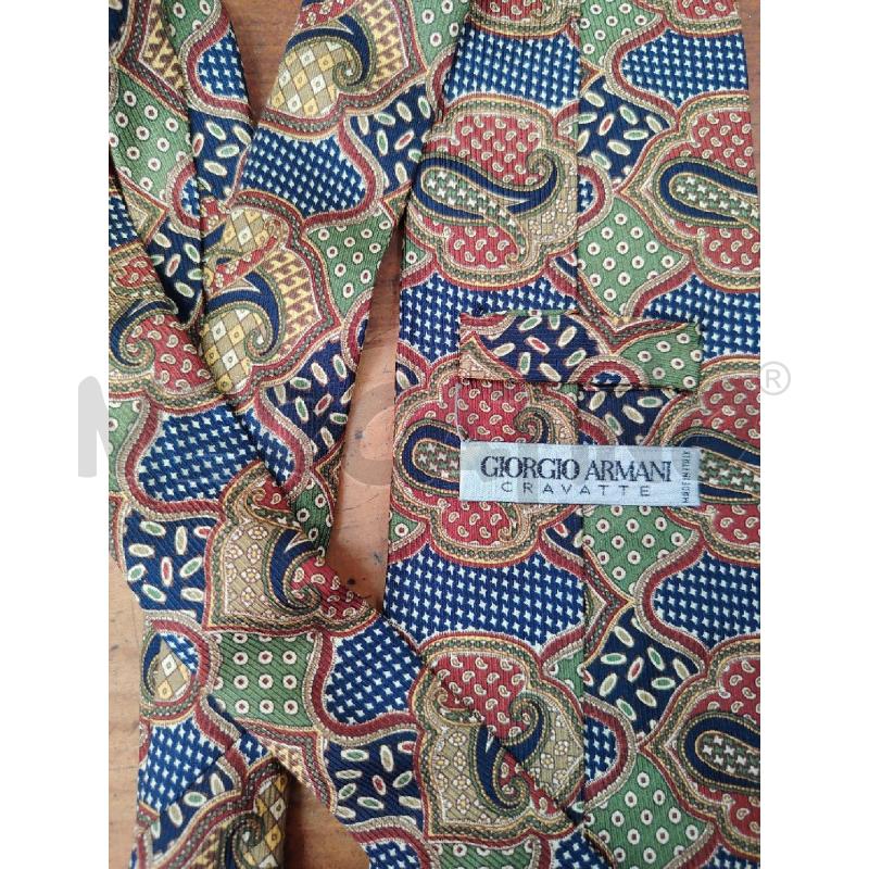 CRAVATTA GIORGIO ARMANI PAISLEY BLU VERDE BORDEAUX SENAPE  | Mercatino dell'Usato Manduria 3