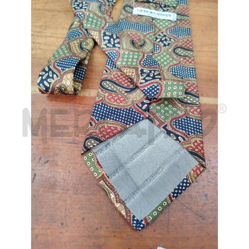 CRAVATTA GIORGIO ARMANI PAISLEY BLU VERDE BORDEAUX SENAPE  | Mercatino dell'Usato Manduria 4
