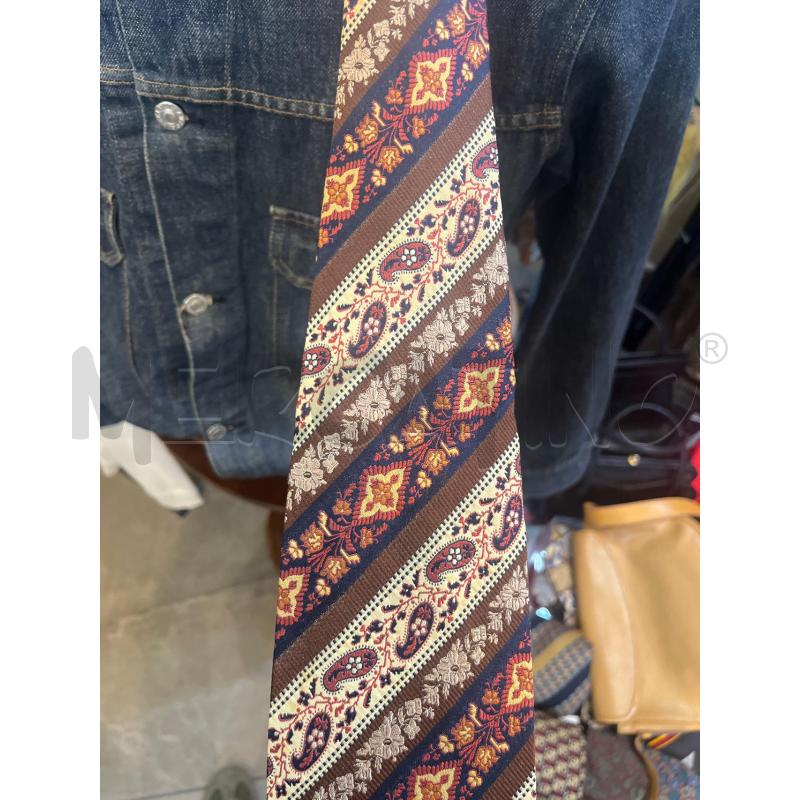 CRAVATTA KENZO BANDE OBLUQUE PAISLEY BEIGE MARRONE BLU BORDEAUX | Mercatino dell'Usato Manduria 4