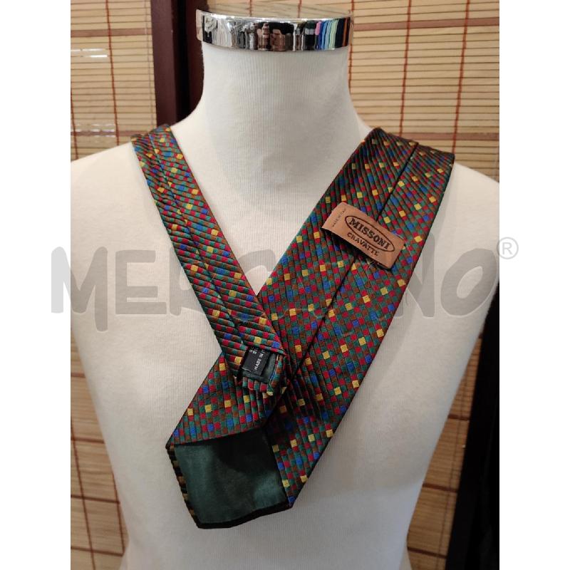 CRAVATTA MISSONI SETA QUADRETTI COLORATI | Mercatino dell'Usato Manduria 4