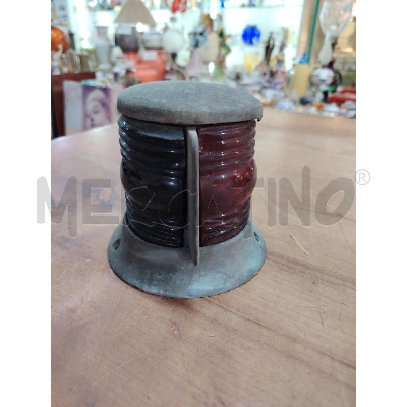 FARO DI BORDO NAVALE BRONZO VETRO BLU ROSSO | Mercatino dell'Usato Manduria 1