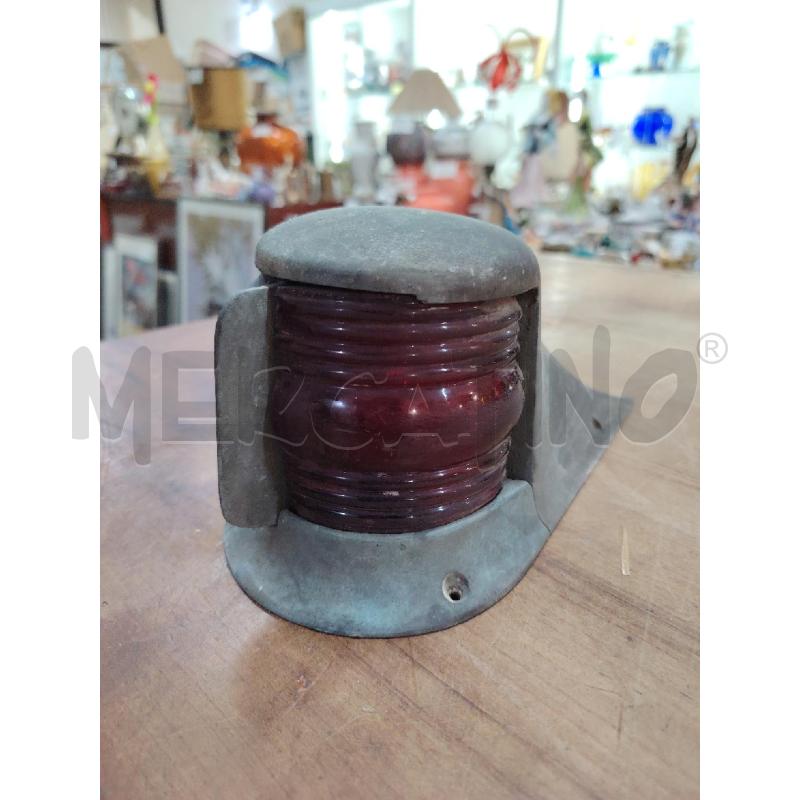 FARO DI BORDO NAVALE BRONZO VETRO BLU ROSSO | Mercatino dell'Usato Manduria 2