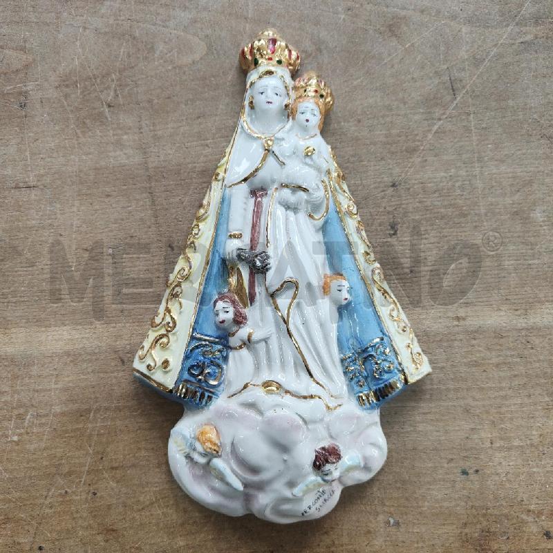 FORMELLA CERAMICA PERCONTE SCIACCA MADONNA BAMBINO POLICROMA 23X14 | Mercatino dell'Usato Manduria 1