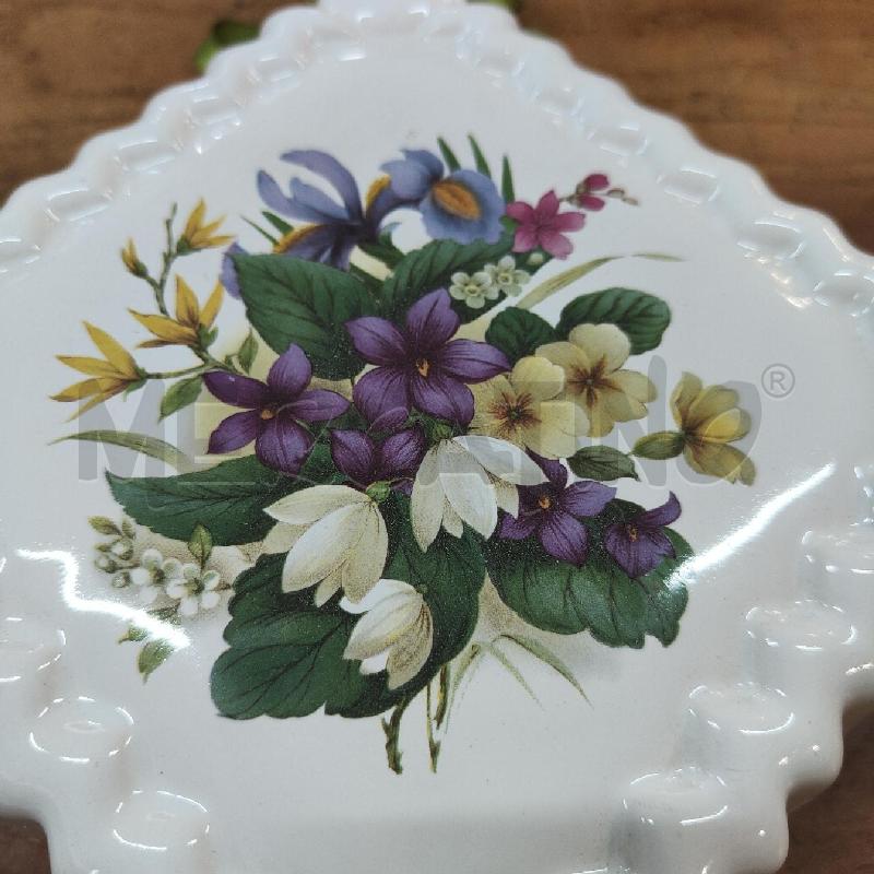 FORMELLA CERAMICA ROMETTI FIORI NASTRO VERDE | Mercatino dell'Usato Manduria 2