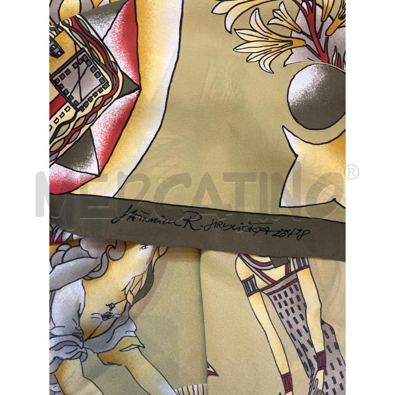FOULARD PURA SETA HEINRICH R. HRDLICKA 92X90 CM FIGURE MITOLOGICHE SIMBOLI ALCHEMICI | Mercatino dell'Usato Manduria 2