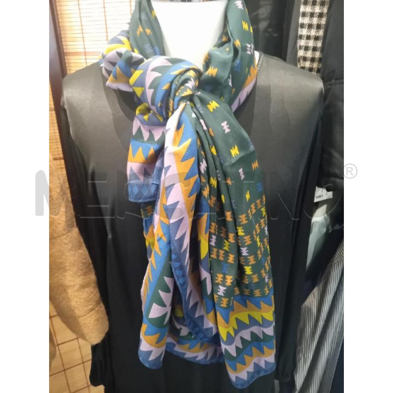 FOULARD ROBERTO CAPUCCI VERDE VIOLA SENAPE FORME GEOMETRICHE | Mercatino dell'Usato Manduria 1