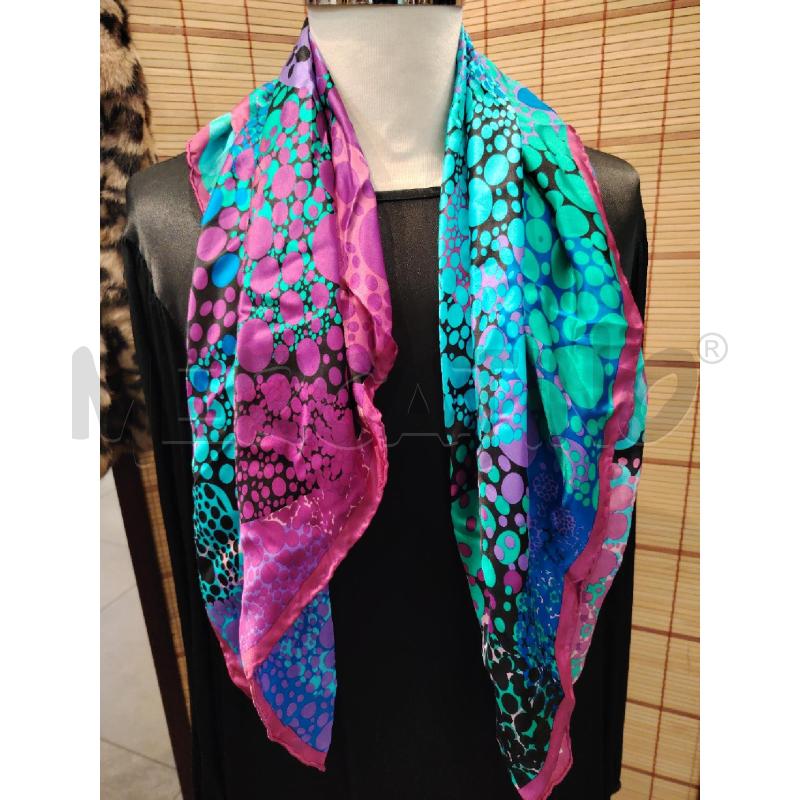 FOULARD UNGARO SETA TONO TURCHESE VIOLA BLU CONFEZIONE PLASTICA ORIGINALE | Mercatino dell'Usato Manduria 2
