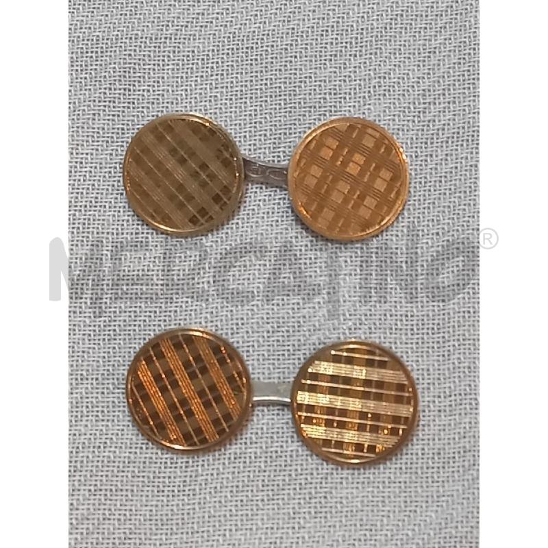 GEMELLI ARG 800 PIASTRINE TONDE DORATE QUADRI | Mercatino dell'Usato Manduria 1