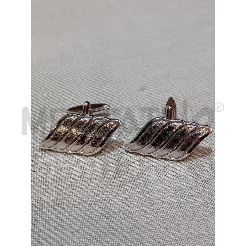 GEMELLI NINA RICCI METALLO ARGENTATO 4 ONDINE | Mercatino dell'Usato Manduria 1