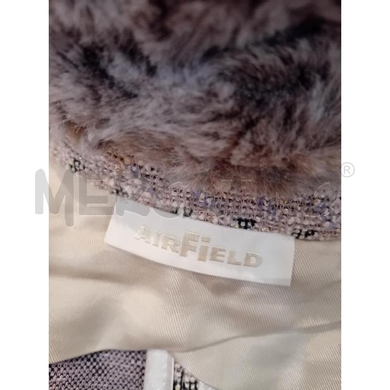 GIACCA DONNA AIRFIELD ROSA PUNTINATA NERA SCOLLO PELLICCIA | Mercatino dell'Usato Manduria 5