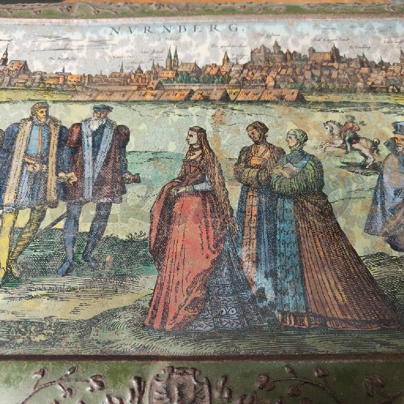GRANDE SCATOLA LATTA NORINBERGA EPOCA PERSONAGGI STORICI | Mercatino dell'Usato Manduria 2