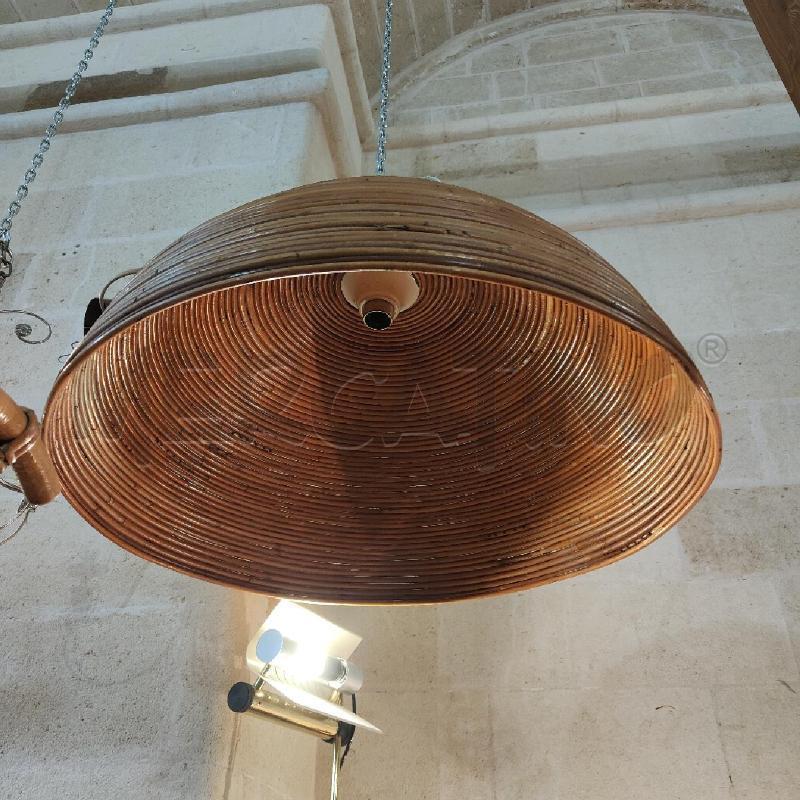 LAMPADARIO RATTAN MIDOLLINO MID CENTURY DIAMETRO 70CM CIRCA | Mercatino dell'Usato Manduria 2