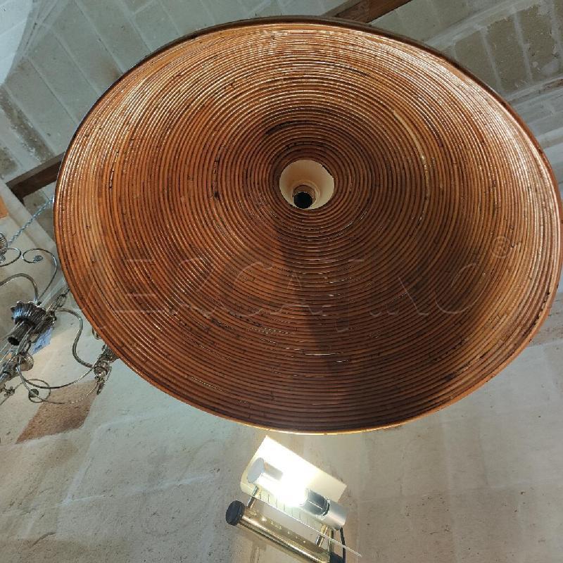 LAMPADARIO RATTAN MIDOLLINO MID CENTURY DIAMETRO 70CM CIRCA | Mercatino dell'Usato Manduria 3
