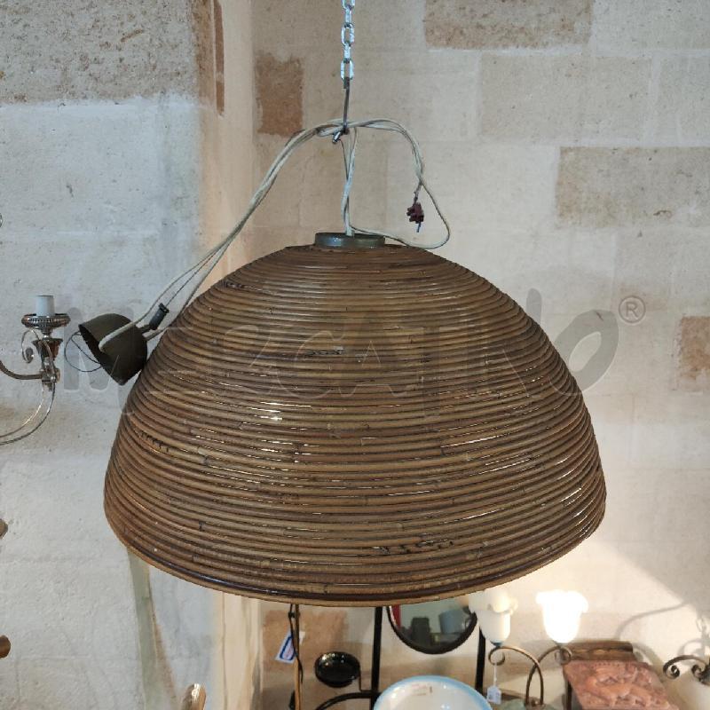 LAMPADARIO RATTAN MIDOLLINO MID CENTURY DIAMETRO 70CM CIRCA | Mercatino dell'Usato Manduria 4