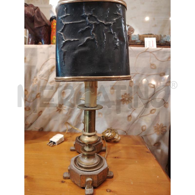 LAMPADA BOUILLOTTE BRONZO OTTONE DOPPIA LUCE PARALUME NERO DA REV | Mercatino dell'Usato Manduria 3