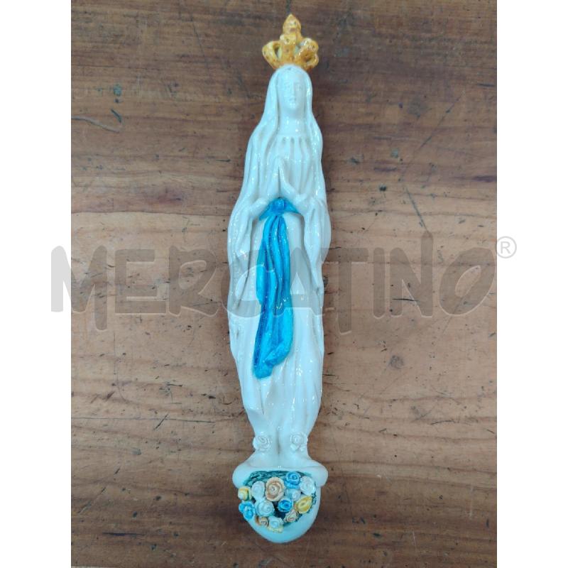 MADONNINA CERAMICA EPOCA CON PICCOLA ACQUASANTIERA E FIORI | Mercatino dell'Usato Manduria 1
