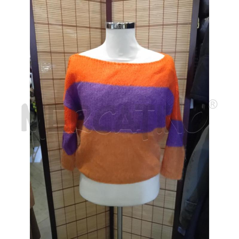 MAGLIONE DONNA XS SEMICOUTURE FASCE ARANCIO VIOLA | Mercatino dell'Usato Manduria 1