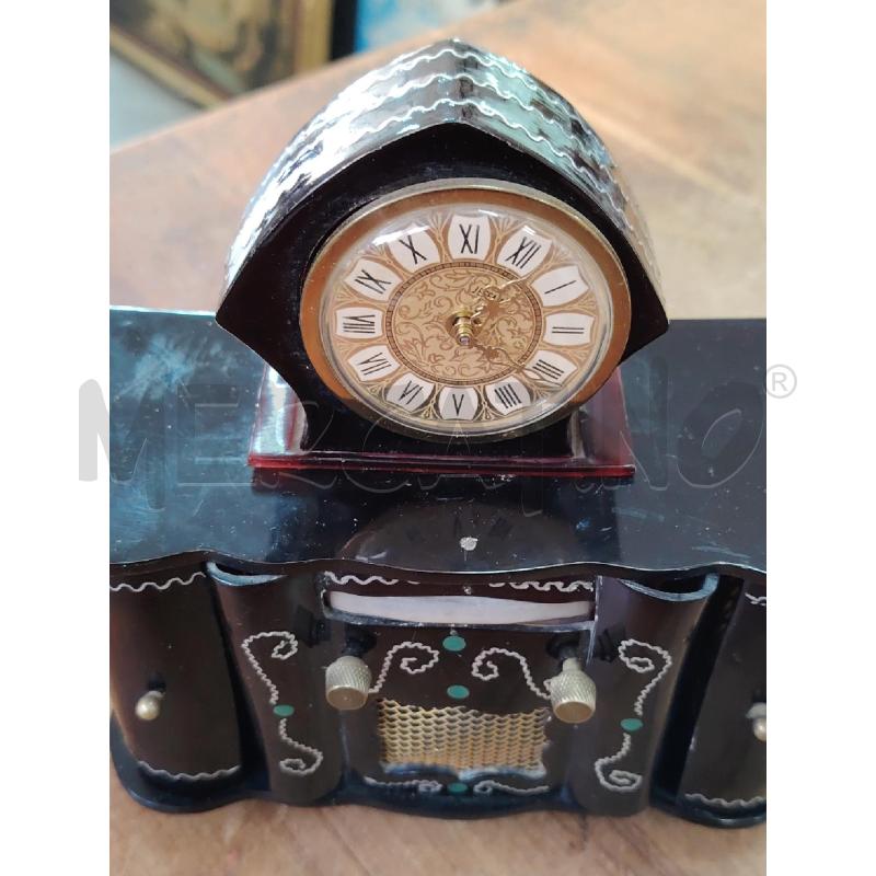 MINIATURA BACHELITE MOBILE BAR RADIO E OROLOGIO DA REVISIONARE | Mercatino dell'Usato Manduria 3