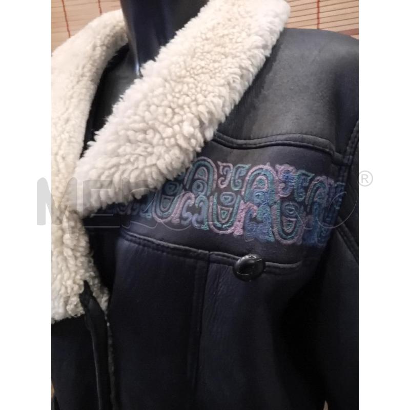MONTONE DONNA 44 VINTAGE BLU SCURO BORDI DISEGNI ROSA AZZURRI | Mercatino dell'Usato Manduria 4
