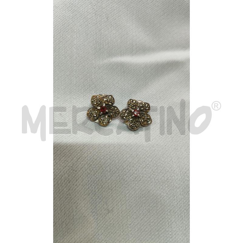 ORECCHINI ARG FIORE MARCASSITI GRANATO  | Mercatino dell'Usato Manduria 1