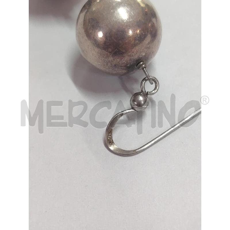 ORECCHINI DOPPIA SFERA ARG MARMO BEIGE NERO | Mercatino dell'Usato Manduria 4