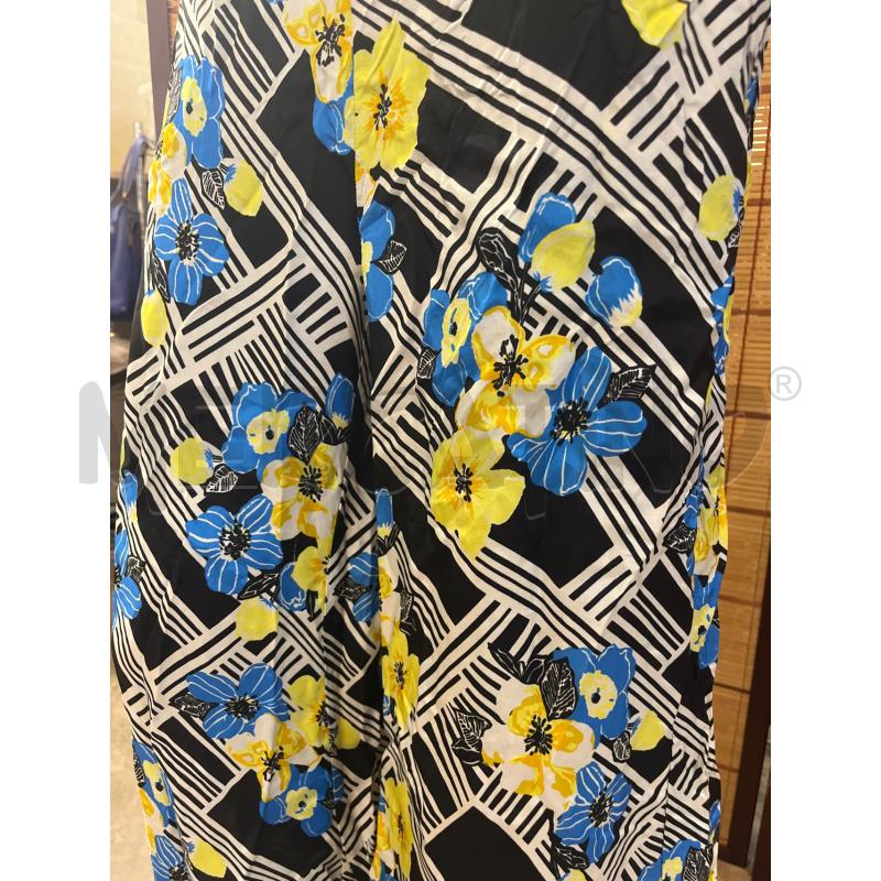 PANTALONE DONNA 42 JUCCA FIORI AZZURRI GIALLI VISCOSA | Mercatino dell'Usato Manduria 3
