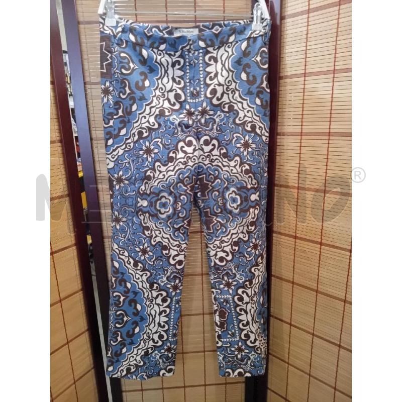 PANTALONE DONNA 'S MAX MARA CELESTE MARRONE BIANCO | Mercatino dell'Usato Manduria 1