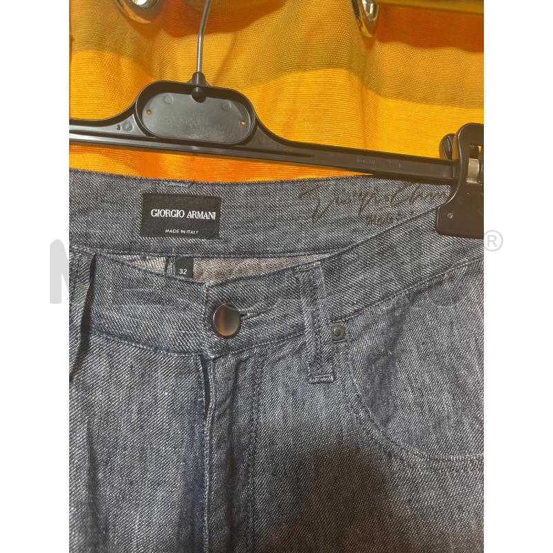 PANTALONE UOMO 32 GIORGIO ARMANI BLU MELANGE LINO | Mercatino dell'Usato Manduria 4